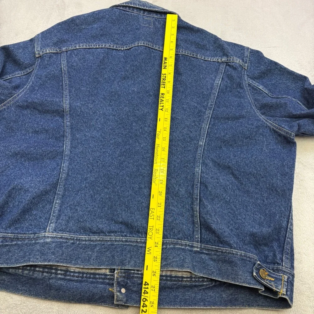 Vintage Lee Denim Jacket Mens 3XL 56R Blue Riders Trucker Made in USA 90s 153438
